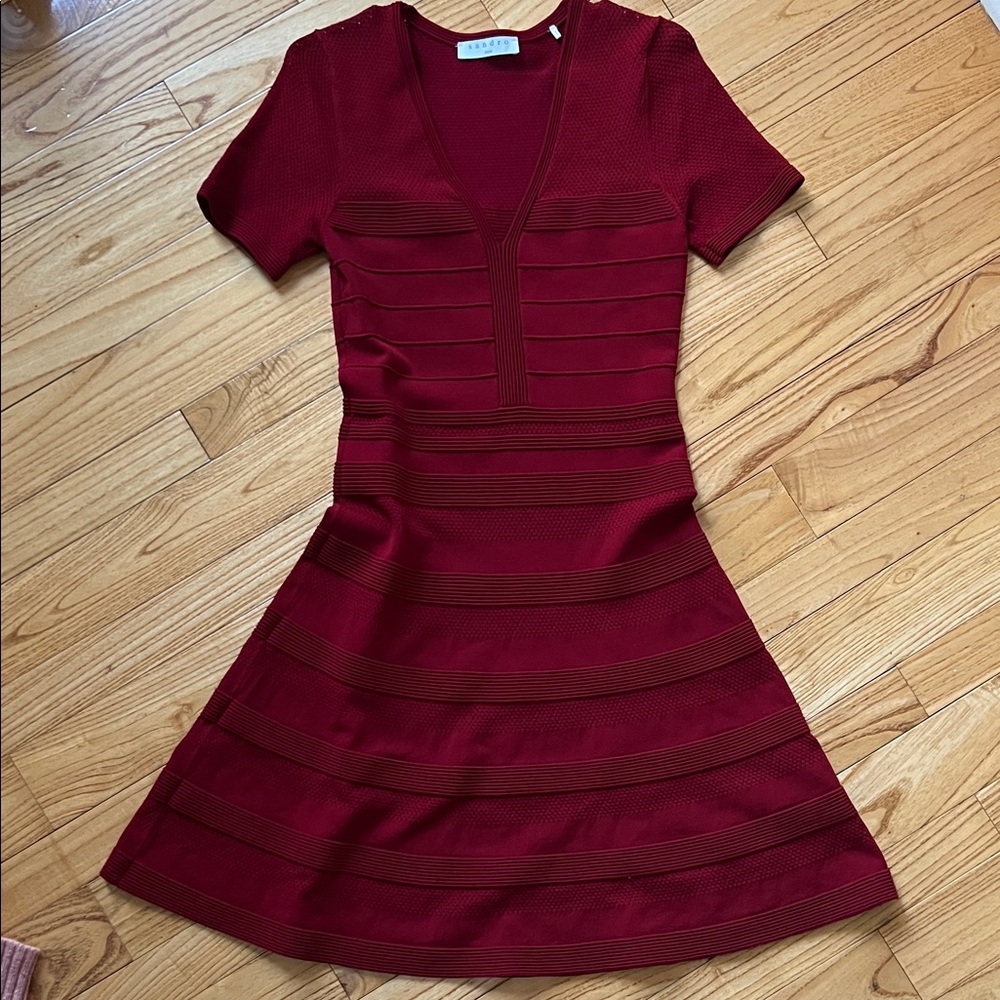 Sandro Red Mid Dress Sz 3